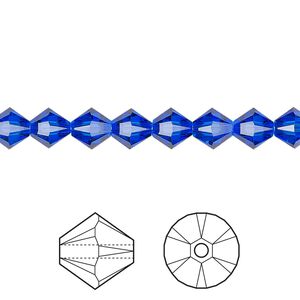 Bead 24pk majestic blue, Crystal Passions&reg; 6mm bicone 5328