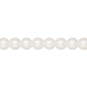 Pearl 200pk pearlescent white, Preciosa Czech crystal 6mm round