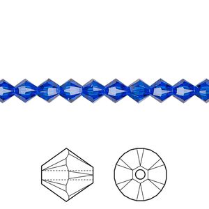 Bead 24pk majestic blue, Crystal Passions&reg; 5mm bicone 5328