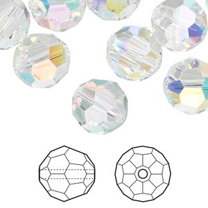 Bead 72pk crystal AB, Swarovski&reg; 12mm round 5000