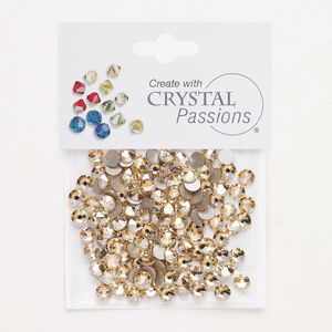 Flat back 1pkg144 crystal golden shadow foil back, Crystal Passions&reg; rhinestone 4.60-4.80mm round SS20