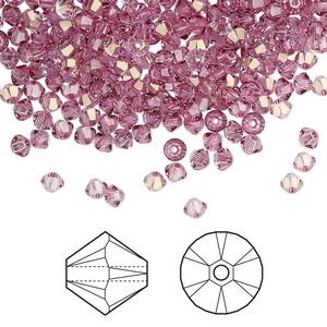 Bead 144pk dark rose, Crystal Passions&reg; 3mm bicone 5328