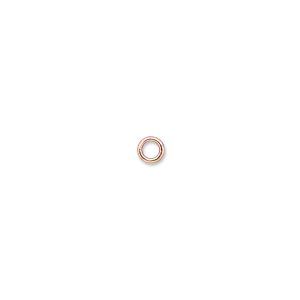 Jump ring 1pkg100 copper-plated, 4mm soldered closed round, 20 gauge / 2.4mm inside diameter / brass