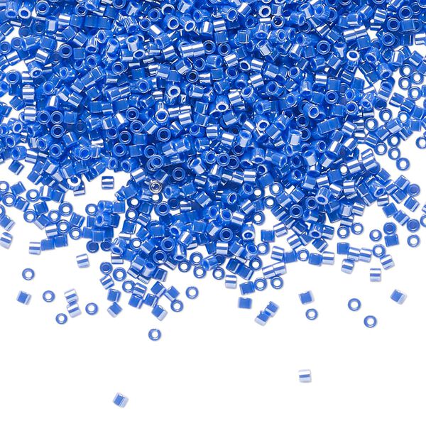Seed bead, Delica&reg;, glass, pkg/250g, #15 round, opaque luster cyan blue (DBS-1569). image number 0