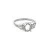 Ring, Sure-Set&trade;, sterling silver, two-leaf band with 8x6mm 4-prong oval setting, size 6. Sold individually. image number 0