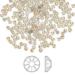Flat back 144pk chrysolite opal AB foil back, Preciosa MAXIMA Czech crystal rhinestone 2.1-2.3mm chaton rose round SS7