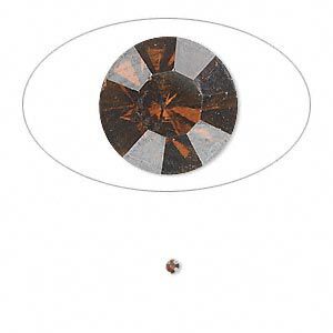 Chaton, glass rhinestone, smoky topaz, foil back, 1.7-1.8mm faceted round, PP11. Sold per pkg of 72.
