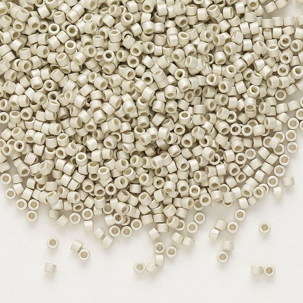 Seed bead, Delica&reg;, glass, pkg/250g, #11 round, opaque matte galvanized silver (DB-0335). image number 0