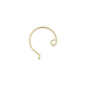 Ear wire French hook 1pkg2 sterling silver, 12mm diamond-cut / open loop, 21 gauge "vermeil" 1 pair
