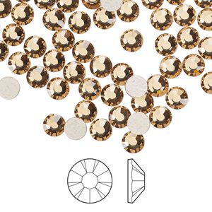 Flat back 1440pk light Colorado topaz foil back, Preciosa MAXIMA Czech crystal hotfix rhinestone 4.6-4.8mm chaton rose round SS20