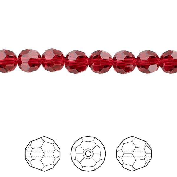 Bead 360pk scarlet, Swarovski&reg; 6mm round 5000 image number 0
