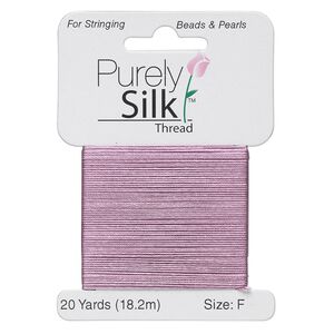 Thread, Purely Silk&trade;, lilac, size F. Sold per 20-yard card.
