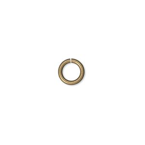 Jump ring 1pkg100 gold-plated, 8mm round, 16 gauge / 5.4mm inside diameter / brass / antique