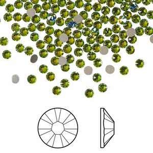 Flat back 144pk crystal vitrail medium foil back, Crystal Passions&reg; 2.5-2.7mm rose round SS9 2058