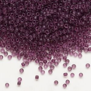 Seed bead, Dyna-Mites&trade;, glass 1pkg40g, #11 round, translucent inside dyed color dark mauve (224MA 11/0 RR)