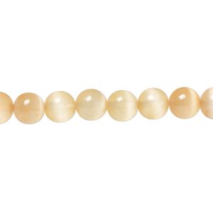 Selenite 1pkg1, round bead 15.5-16 inch 6mm