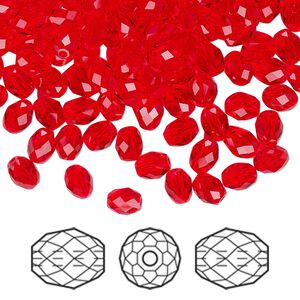 Bead 360pk light siam, Swarovski&reg; 5x4mm olive briolette 5044
