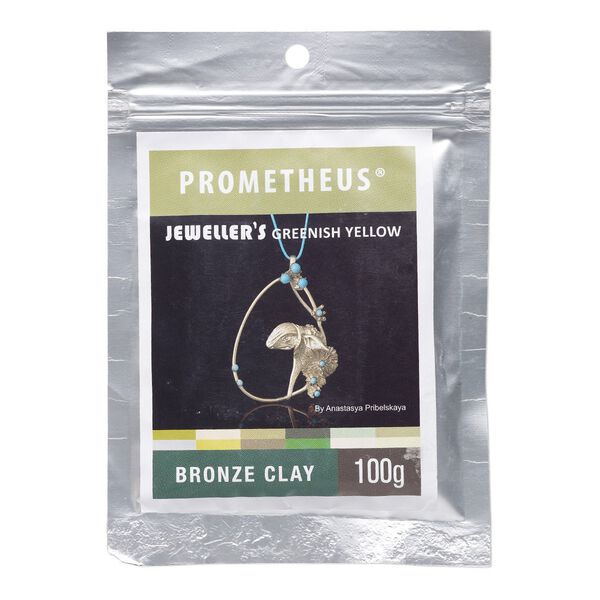 Prometheus&reg; greenish yellow bronze clay, pkg/100g, rapid and low fire formula. image number 0