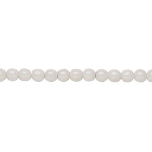 Bead, Czech dipped d&eacute;cor glass druk, opaque silver grey, 4mm round. Sold per 15-1/2" to 16" strand.