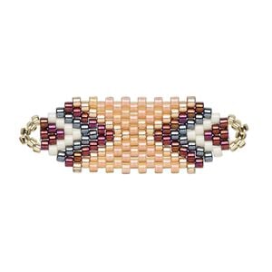 Focal, Creative Touch, glass, salmon / copper / cranberry, 30x12mm double-sided oval. Sold individually.