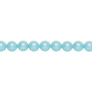 Pearl 500pk iridescent light turquoise, Swarovski&reg; 5mm round 5810