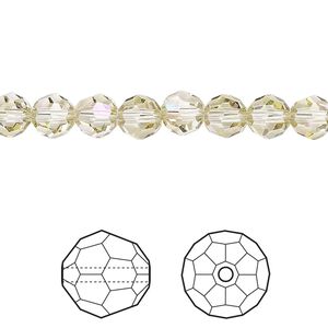 Bead 12pk crystal luminous green, Crystal Passions&reg; 6mm round 5000