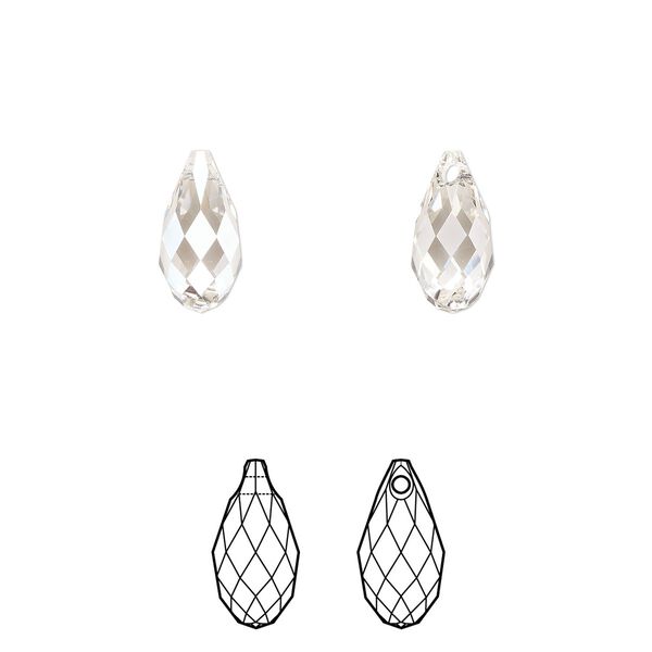 Briolette 144pk crystal silver shade, Swarovski&reg; 11x5.5mm pendant drop 6010 image number 0