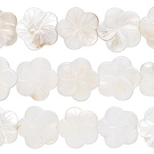 Mother-of-pearl shell 1pkg3, carved flower bead 15 inch 23x22mm-25x24mm