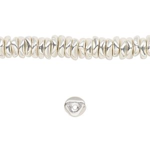 Bead 1pkg1 silver-finished "pewter", small chip, 8 inch