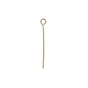 Eye pin 1pkg100 gold-plated, 1 inch, 24 gauge brass antiqued