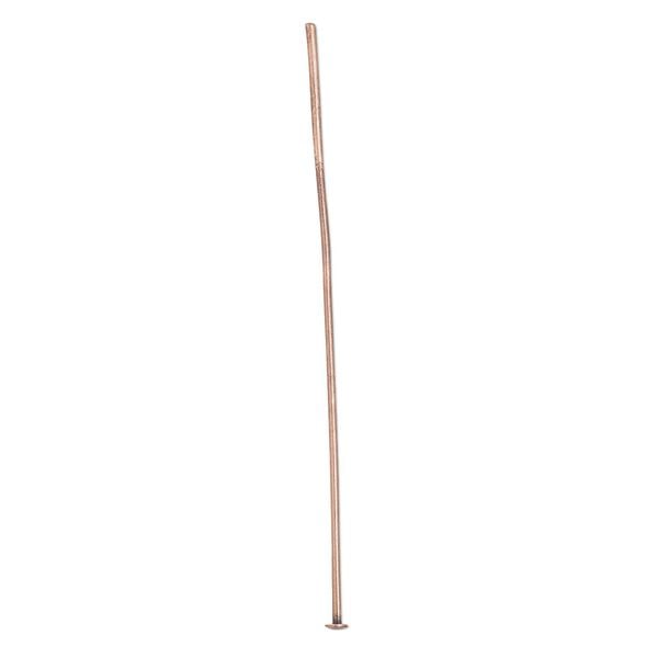 Head pin 1pkg100 copper-plated, 2 inch, 21 gauge brass antique image number 0
