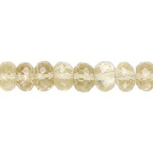 Lemon quartz 1pkg1, hand-cut micro-faceted rondelle bead 13 inch 8x5mm-9x7mm