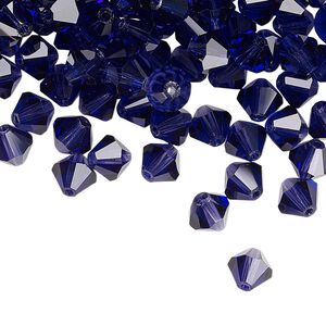 Bead 288pk deep tanzanite, Preciosa Czech crystal 6mm bicone