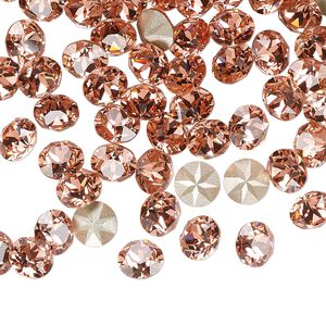 Chaton 144pk rose peach foil back, Crystal Passions&reg; 6.14-6.32mm round xirius SS29 1088
