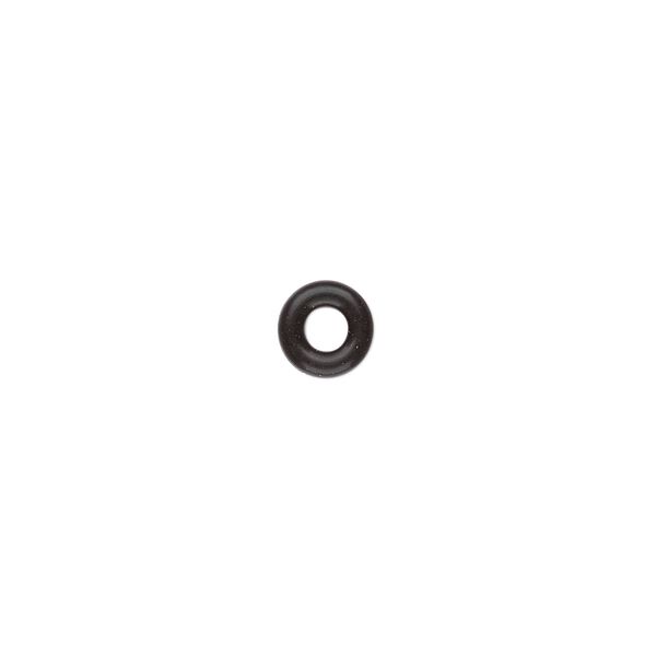 Component, Oh! Ring&trade;, silicone, black, 7mm round with 3mm hole. Sold per pkg of 300. image number 0