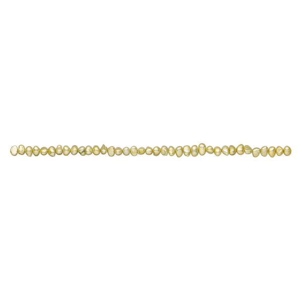 Freshwater pearl 1pkg1, flat-sided potato, 15 inch yellow-green 7-10mm cultured image number 1