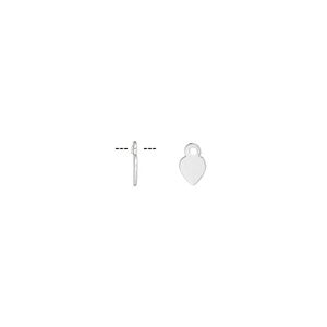 Drop, Hill Tribes, sterling silver, 4mm heart. Sold per pkg of 24.