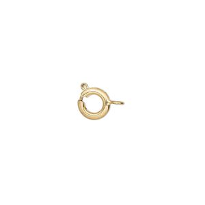 Springring 1pkg100 gold-plated, 7mm, brass clasp 1-strand