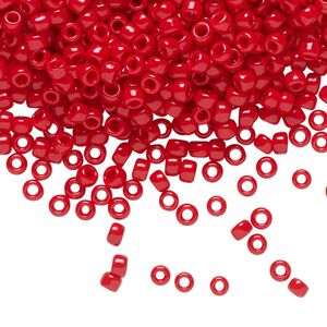 Seed bead, TOHO BEADS&reg;, glass, pkg/7.5g, #8 round, opaque pepper red (TR-08-45).