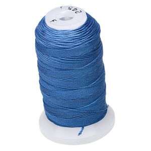 Thread, Purely Silk&trade;, royal blue, size F. Sold per 140-yard spool.