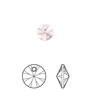 Drop 144pk light rose, Swarovski&reg; 8mm pendant mini disk 6428