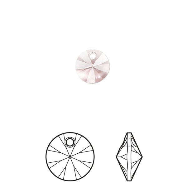 Drop 144pk light rose, Swarovski&reg; 8mm pendant mini disk 6428 image number 0
