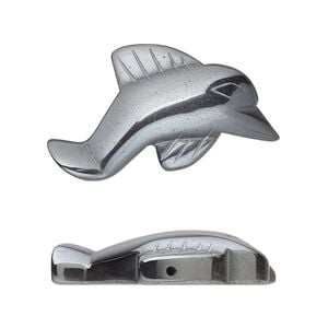 Hemalyke&trade; 1pkg2, half-drilled 1-sided dolphin focal 31x18mm