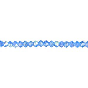 Bead 1pk 16 facets translucent light blue AB, Celestial Crystal&reg; 3mm bicone 15.5-16 inch