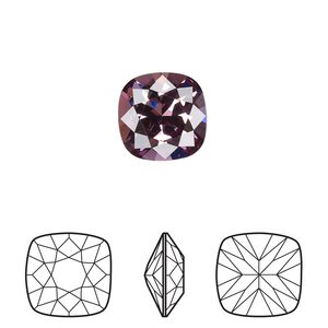 Fancy stone 72pk iris foil back, Swarovski&reg; 12mm cushion 4470