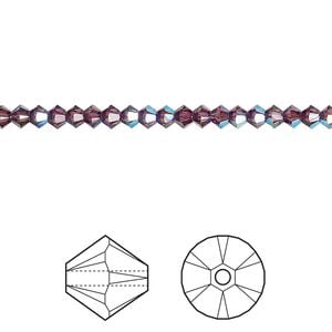 Bead 1440pk amethyst shimmer, Swarovski&reg; 3mm XILION bicone 5328