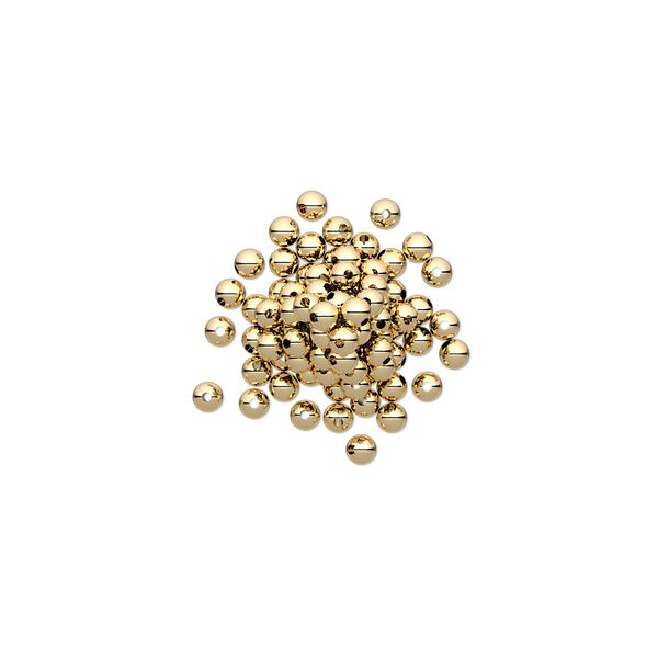 Bead 1pkg100 14Kt gold-filled, 2mm round image number 0