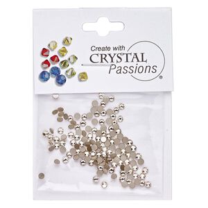Flat back 144pk silk foil back, Crystal Passions&reg; 2.5-2.7mm rose round SS9 2058