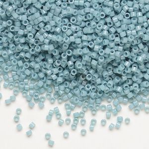 Seed bead, Delica&reg;, glass, pkg/50g, #11 round, Duracoat&reg; opaque outside dyed moody blue (DB-2129).