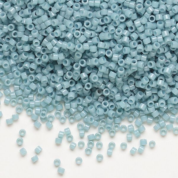 Seed bead, Delica&reg;, glass, pkg/50g, #11 round, Duracoat&reg; opaque outside dyed moody blue (DB-2129). image number 0